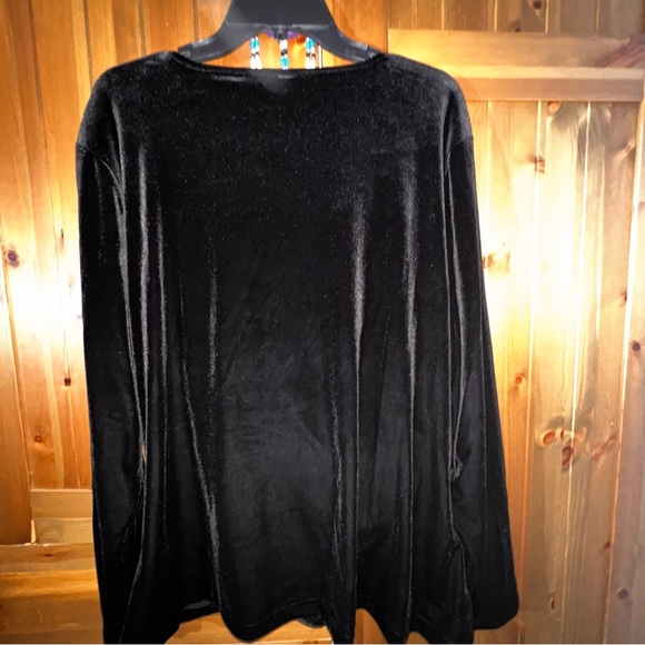 Coldwater Creek Black Velvet Wrap Top 2X - Picture 4 of 4